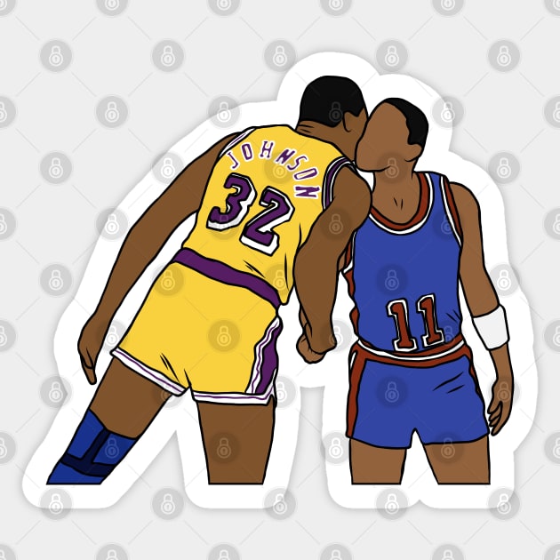 Magic Johnson And Isiah Thomas Sticker by rattraptees